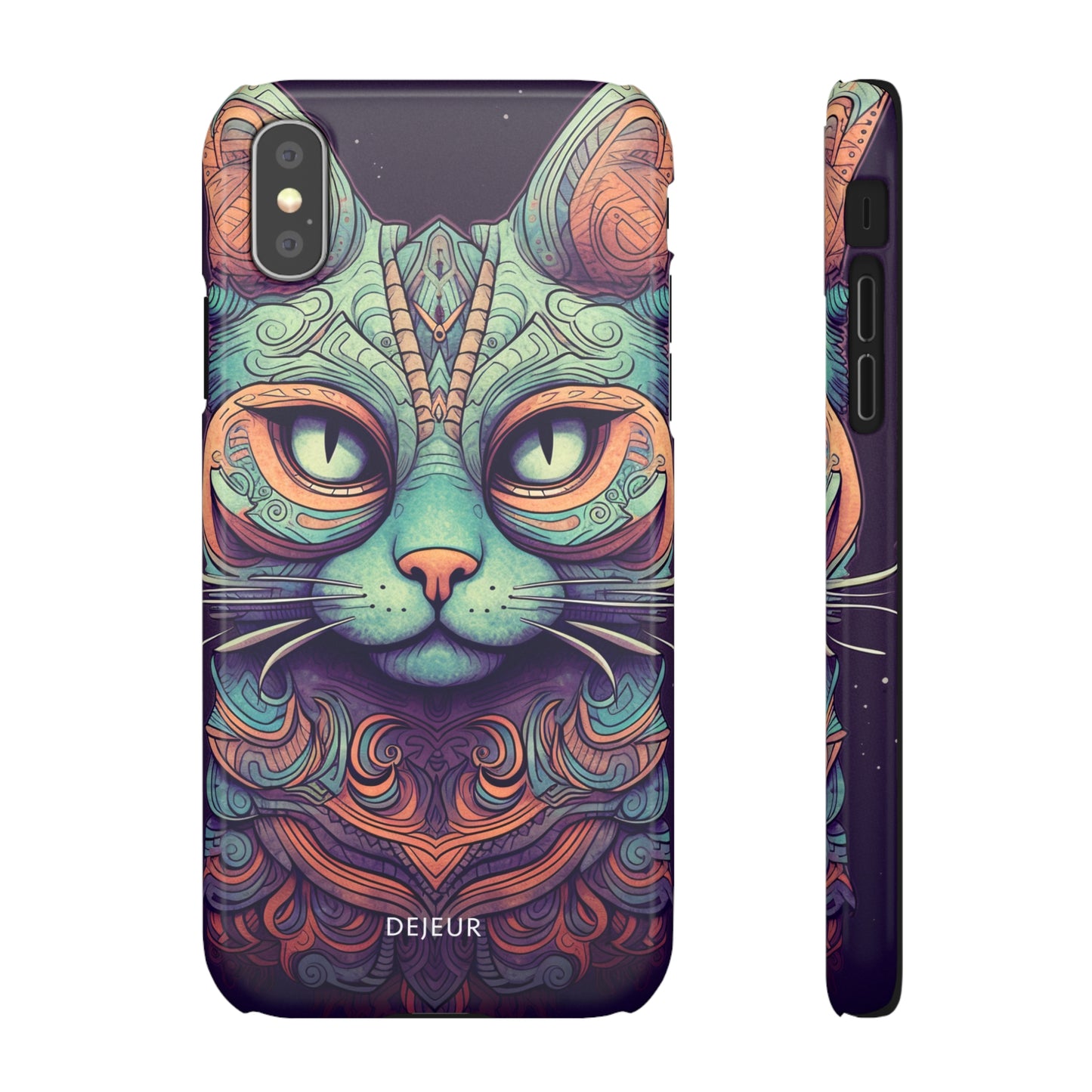 Intricate Aqua Cat - iPhone Snap Case