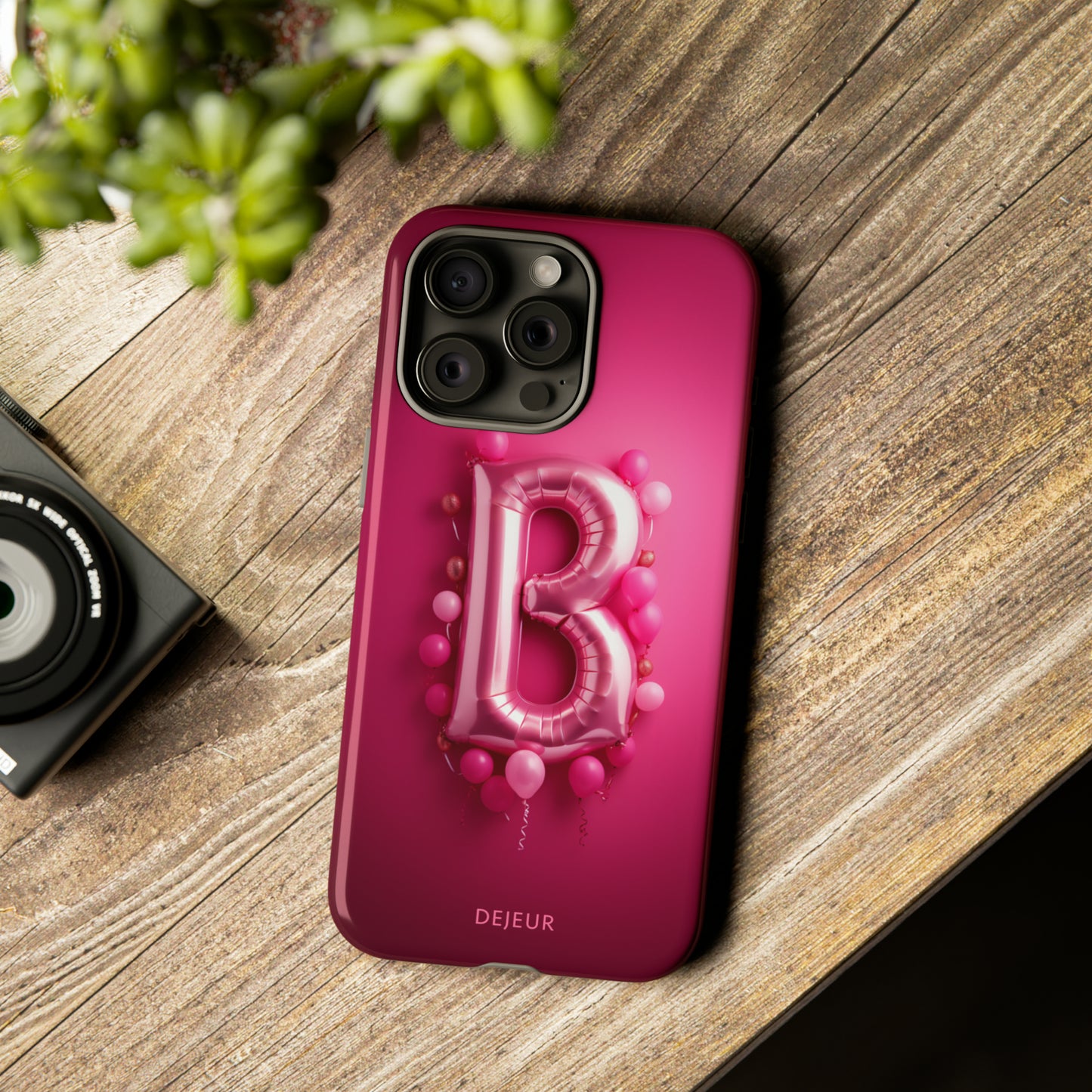 B Magenta Pink Balloons - iPhone Tough Case