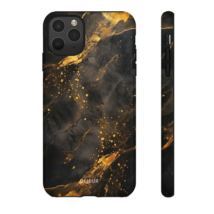 Black Gold Speckled Marble - iPhone Tough Case