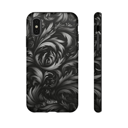 Dark Grey Floral - iPhone Tough Case