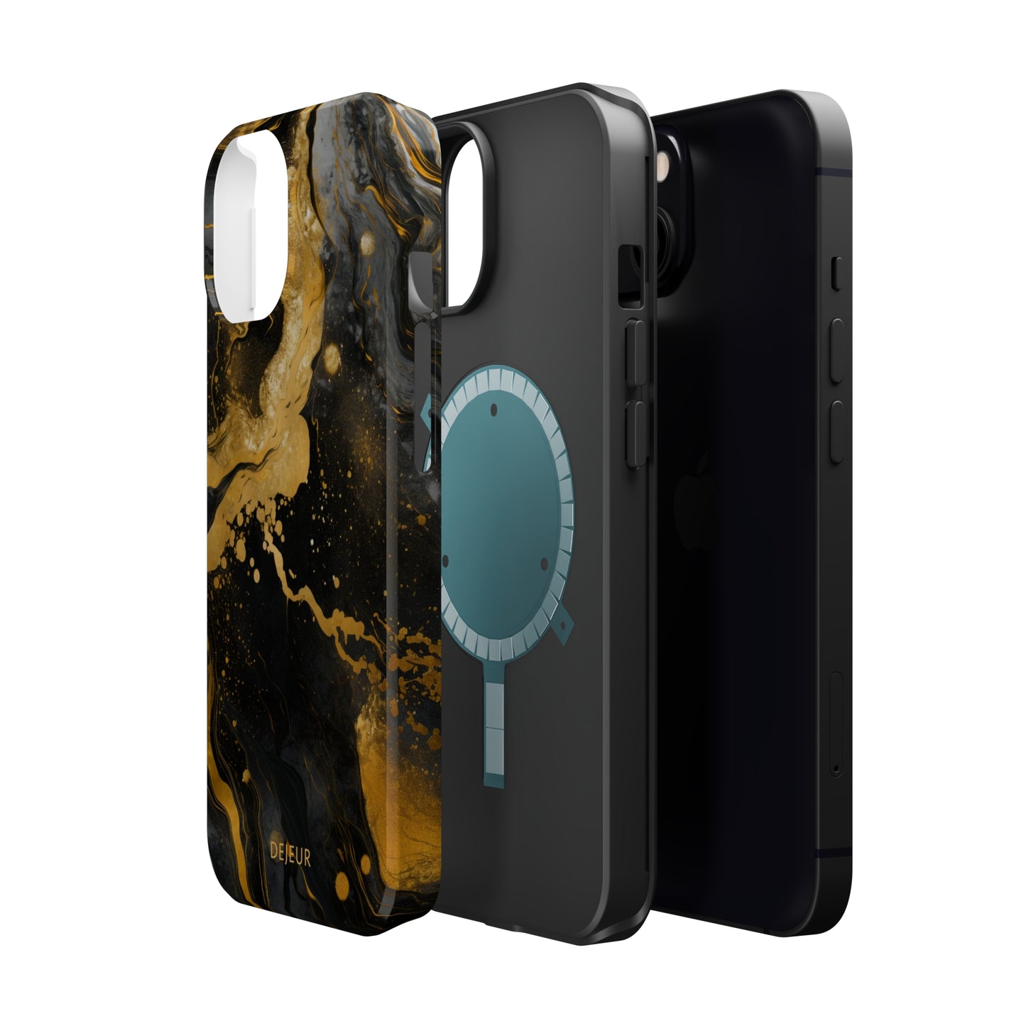 Gold & Black Marble - iPhone MagSafe Tough Case