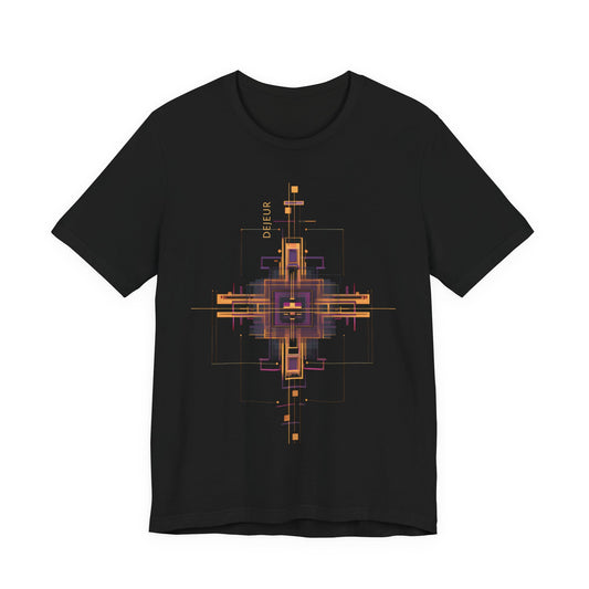Interconnected Digital Geometric Lines - T-Shirt