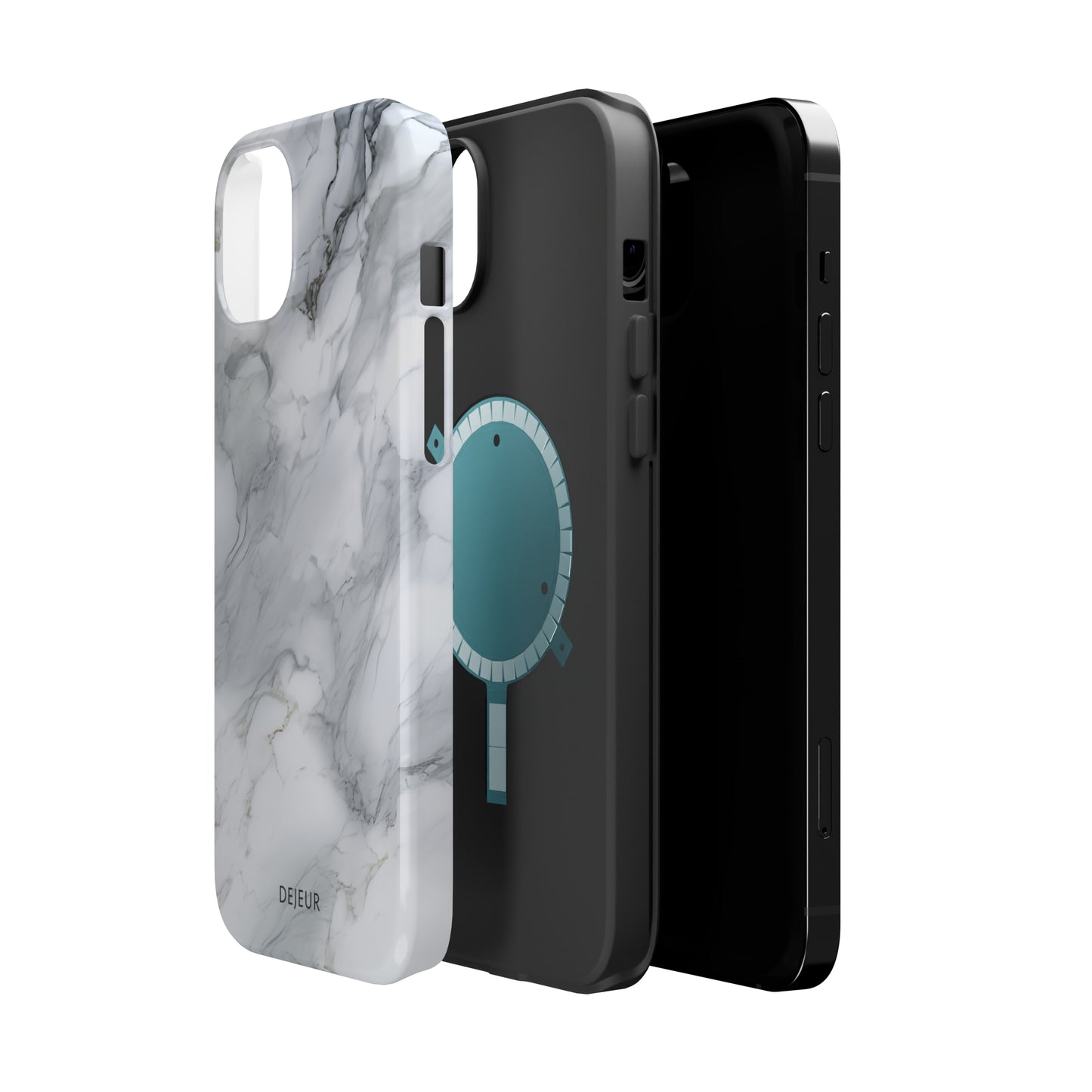 Platinum Silver Marble - iPhone MagSafe Tough Case