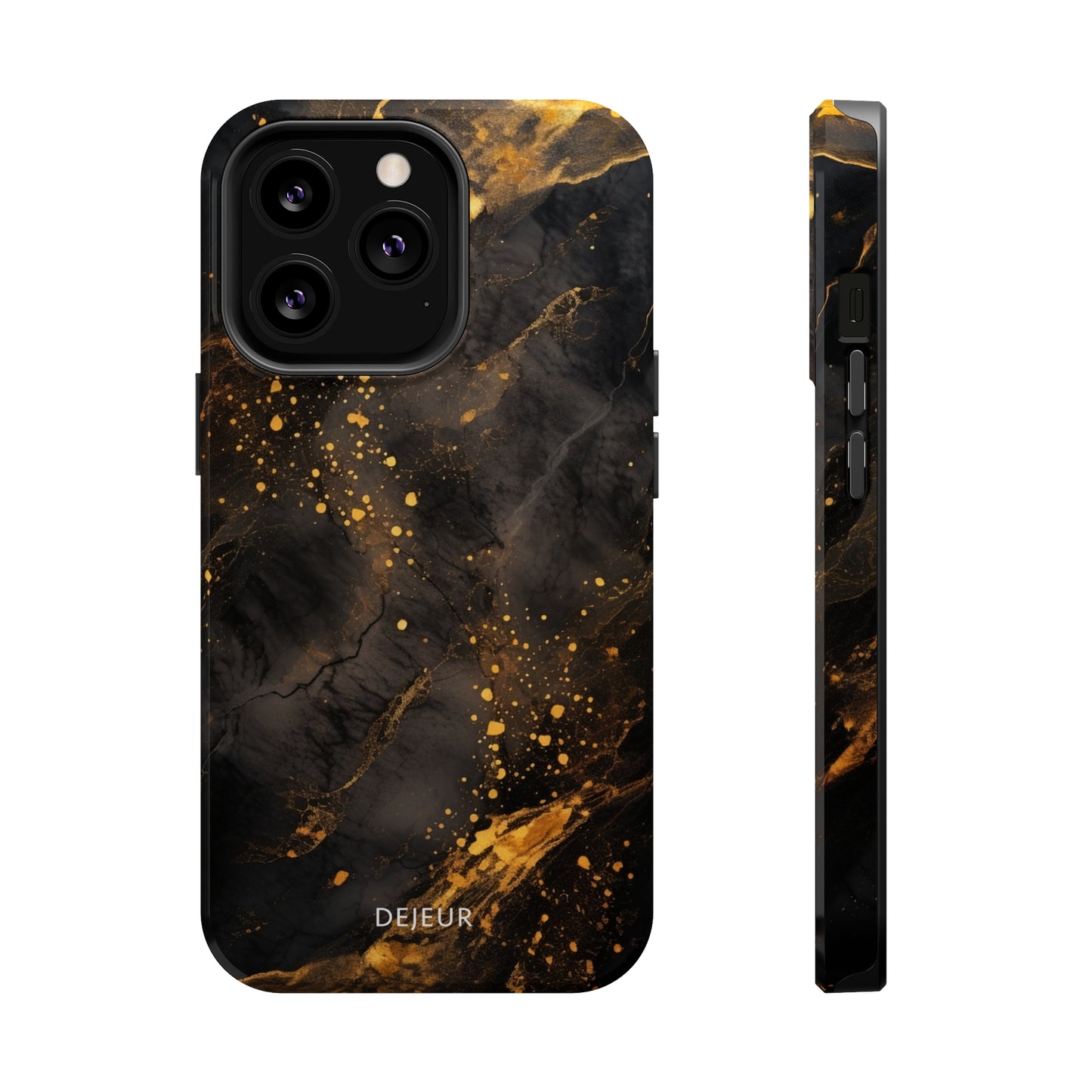 Black Gold Speckled Marble - iPhone MagSafe Tough Case