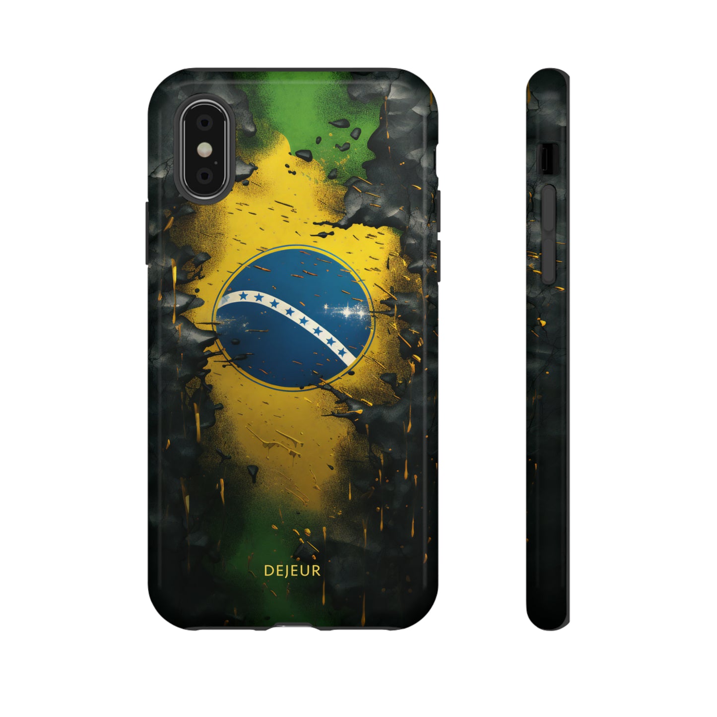 Brazil Flag Debris - iPhone Tough Case