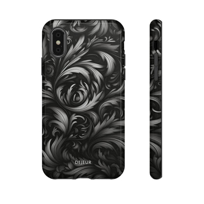 Dark Grey Floral - iPhone Tough Case