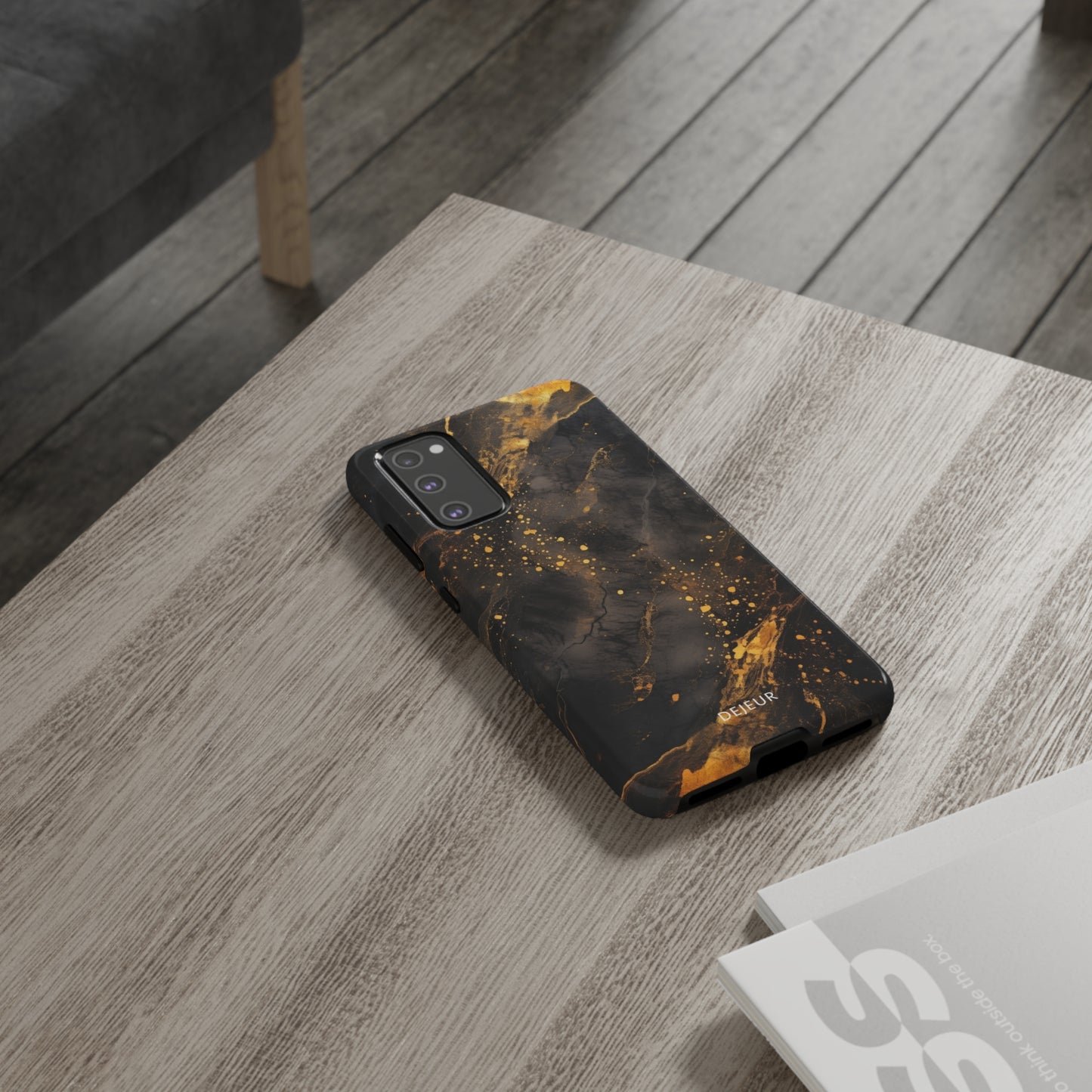 Black Gold Speckled Marble - Samsung Galaxy Tough Case