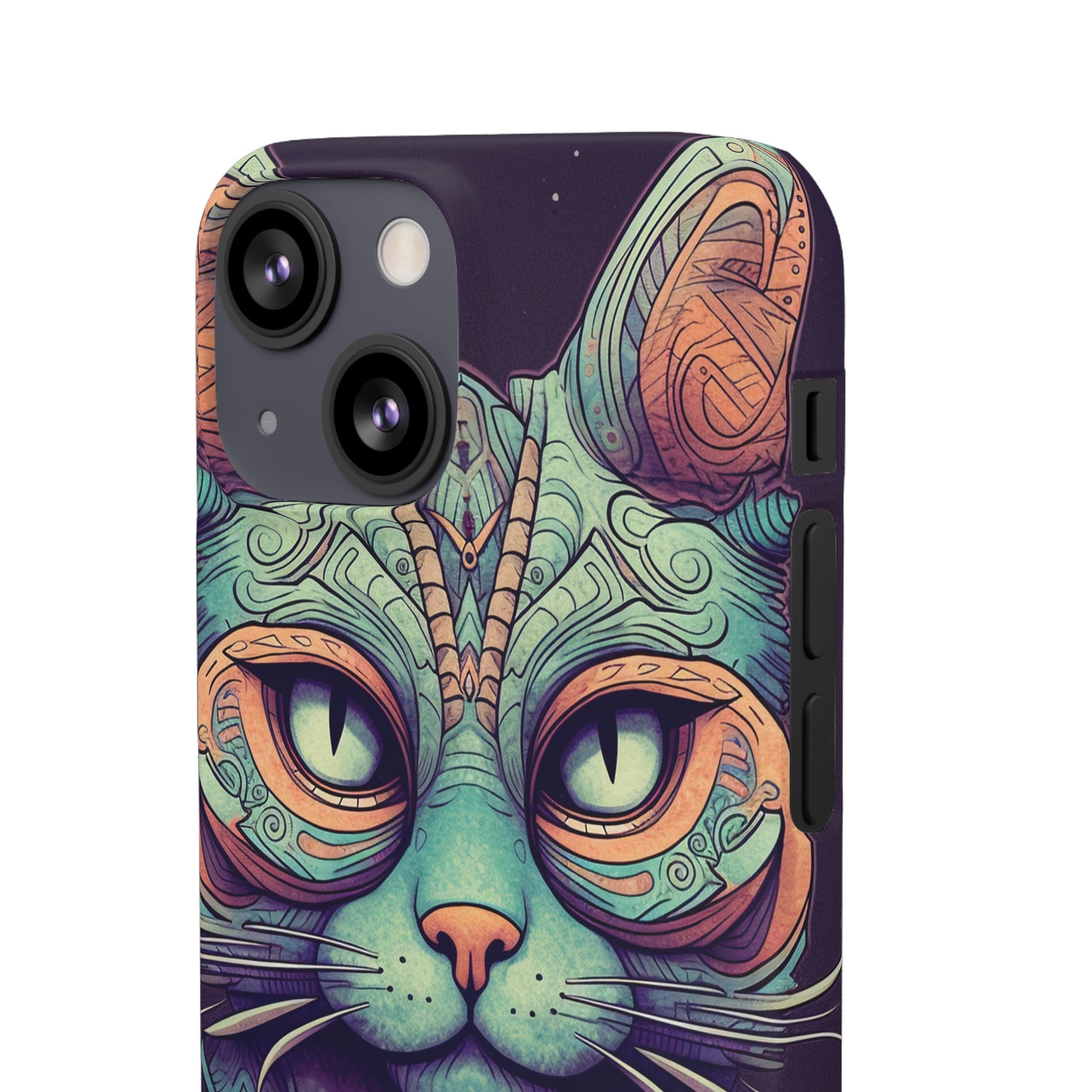 Intricate Aqua Cat - iPhone Snap Case