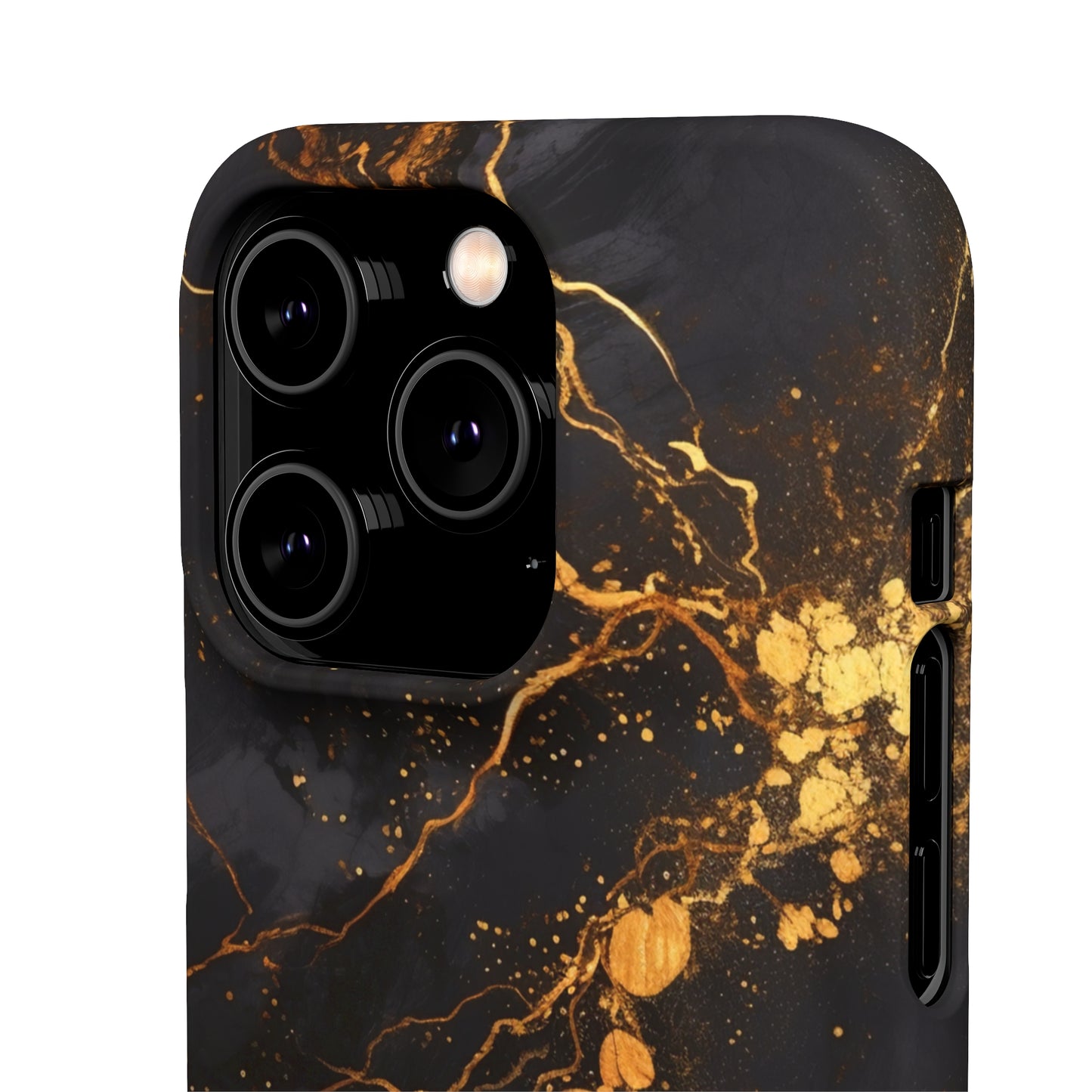 Dark Gold Amber Marble - iPhone Snap Case