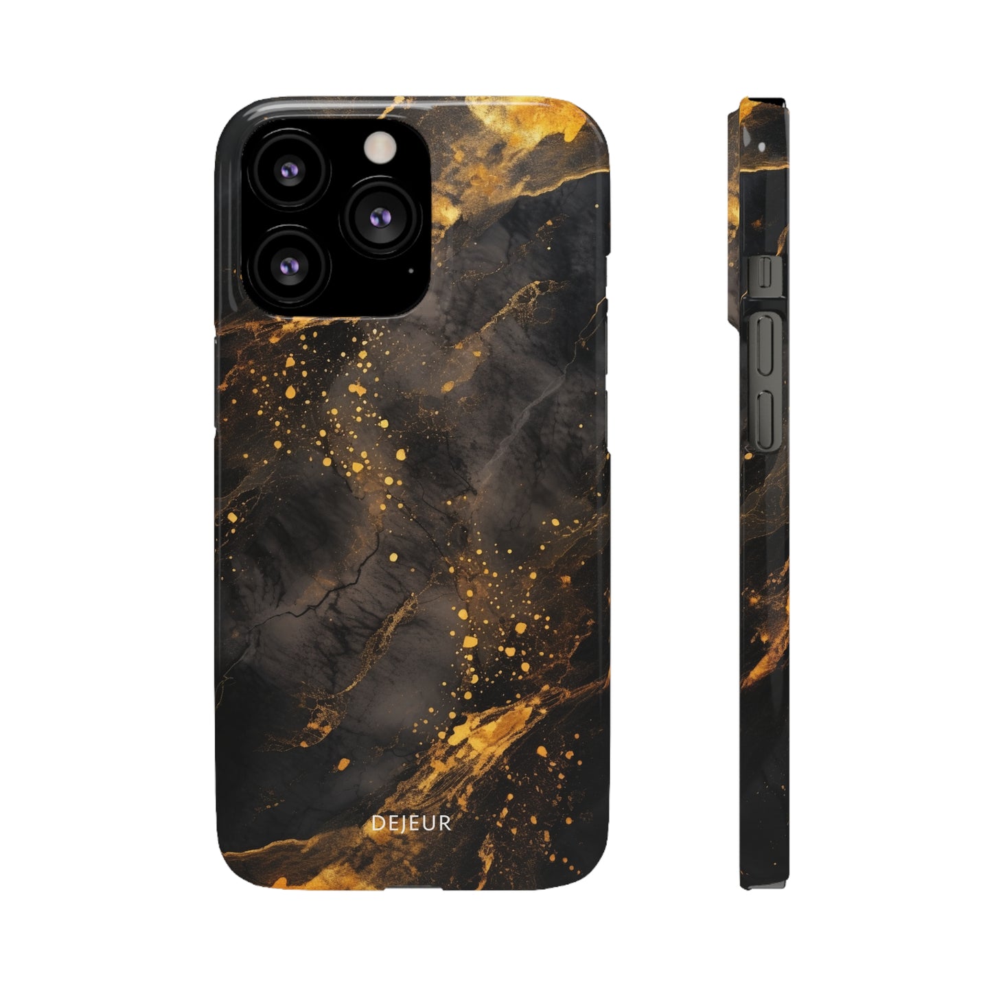 Black Gold Speckled Marble - iPhone Snap Case