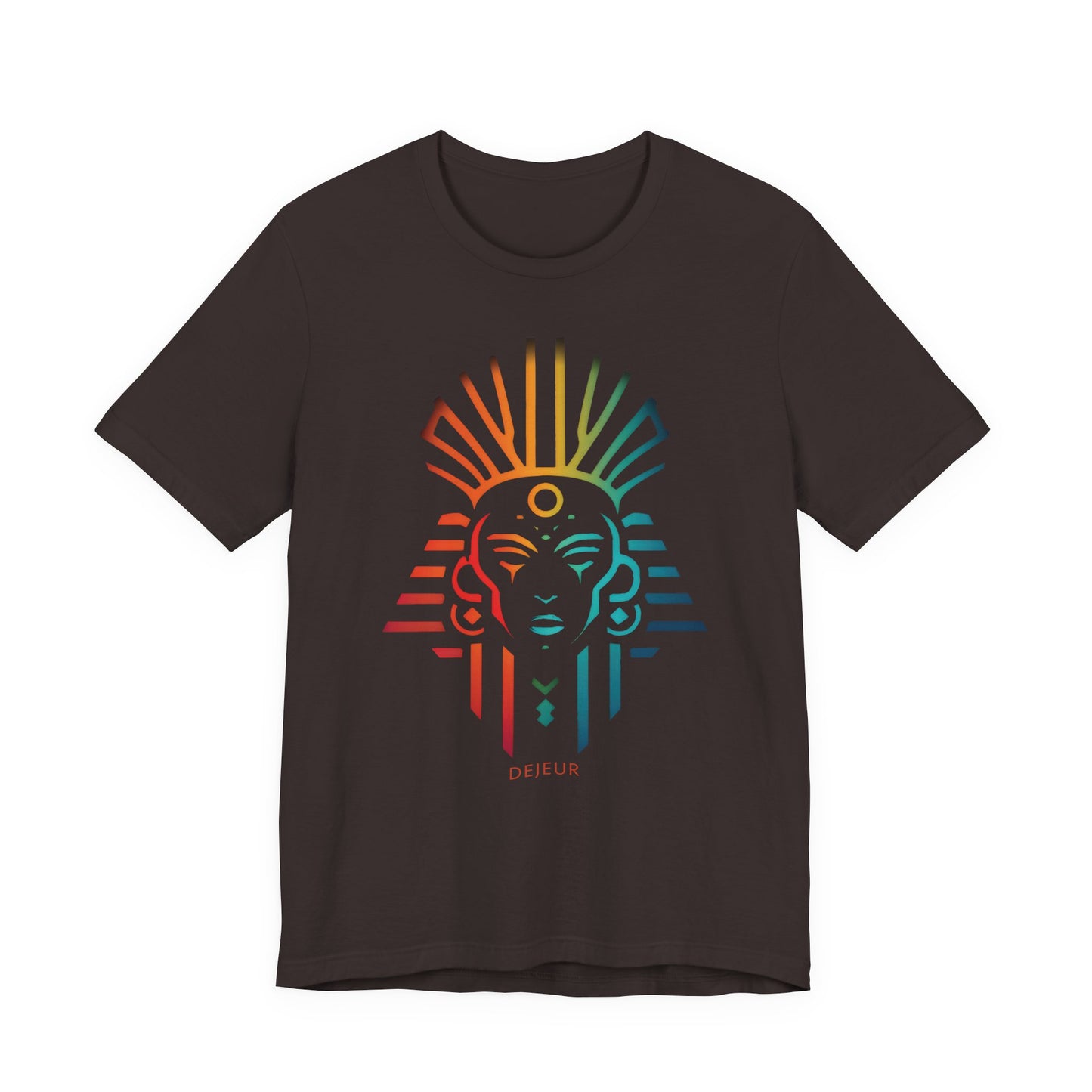 Ornate Pharaoh Headdress Rainbow Neon - T-Shirt