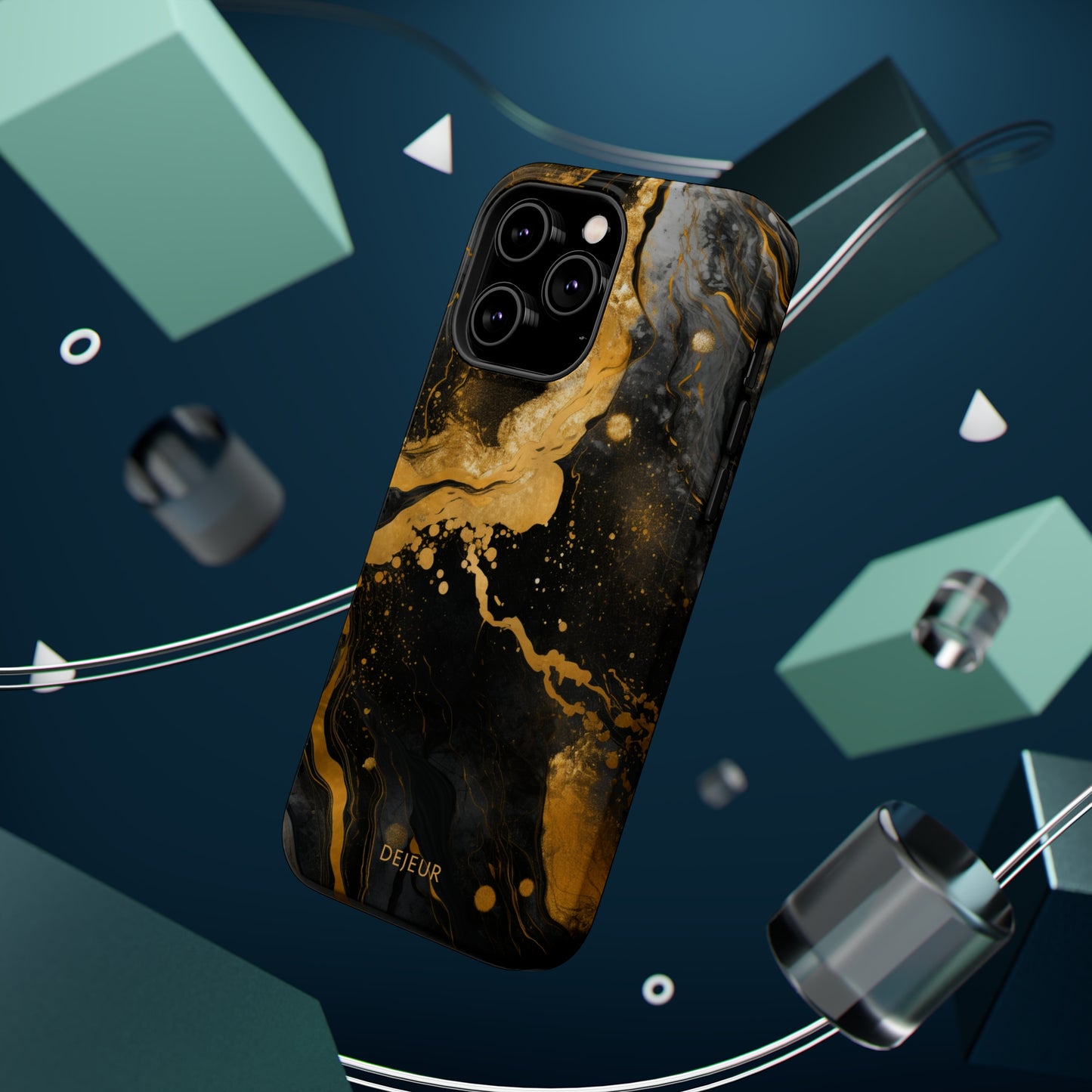 Gold & Black Marble - iPhone MagSafe Tough Case