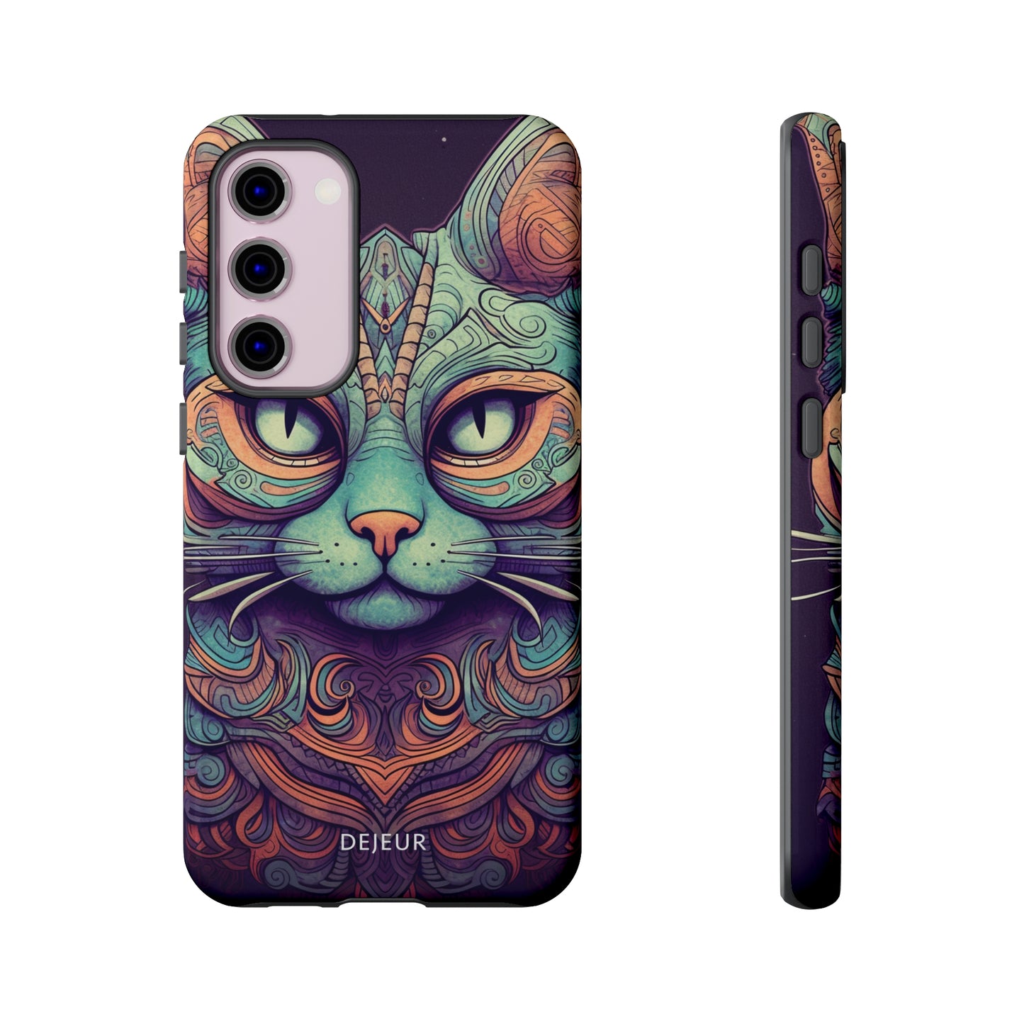 Intricate Aqua Cat - Samsung Galaxy Tough Case