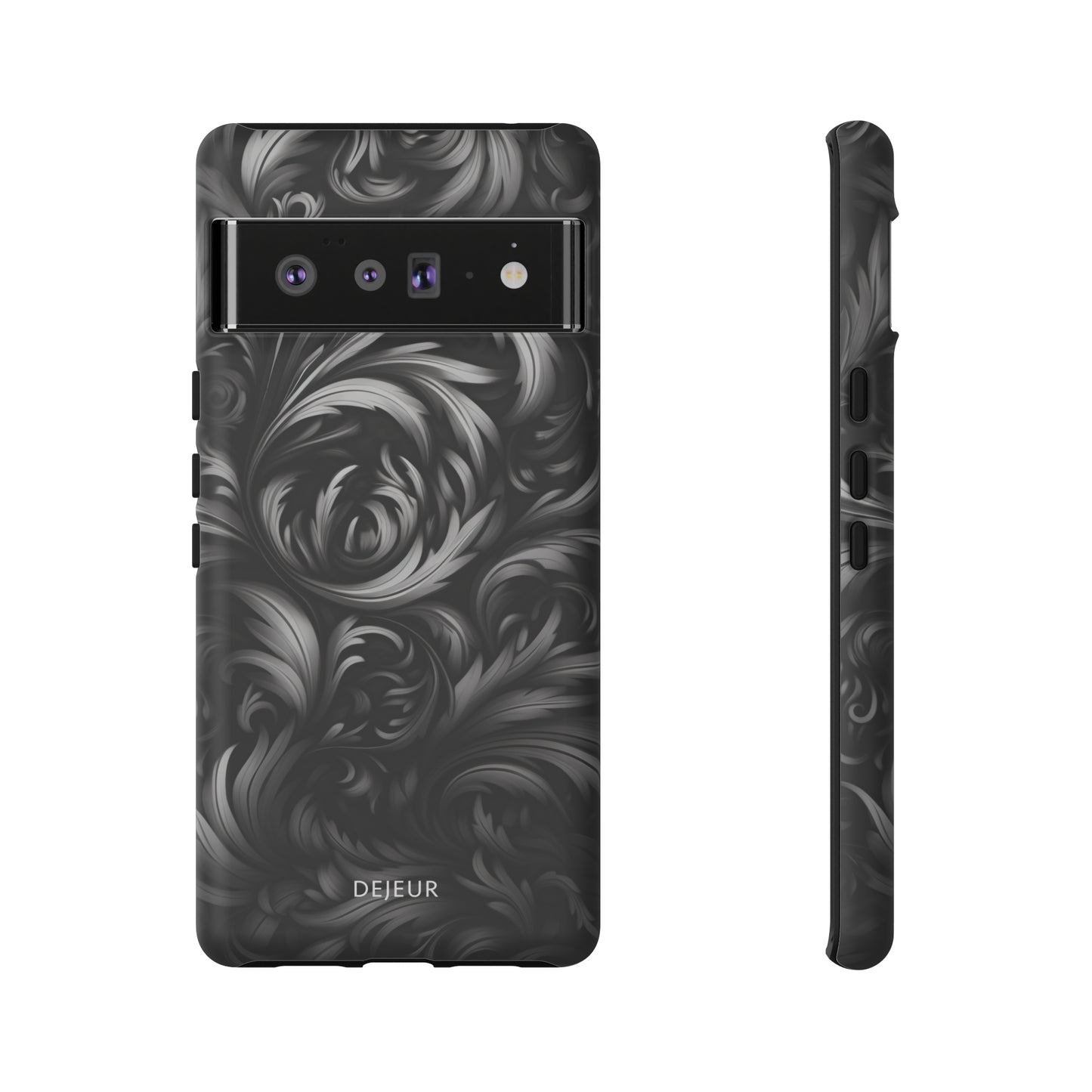 Dark Grey Floral - Google Pixel Tough Case