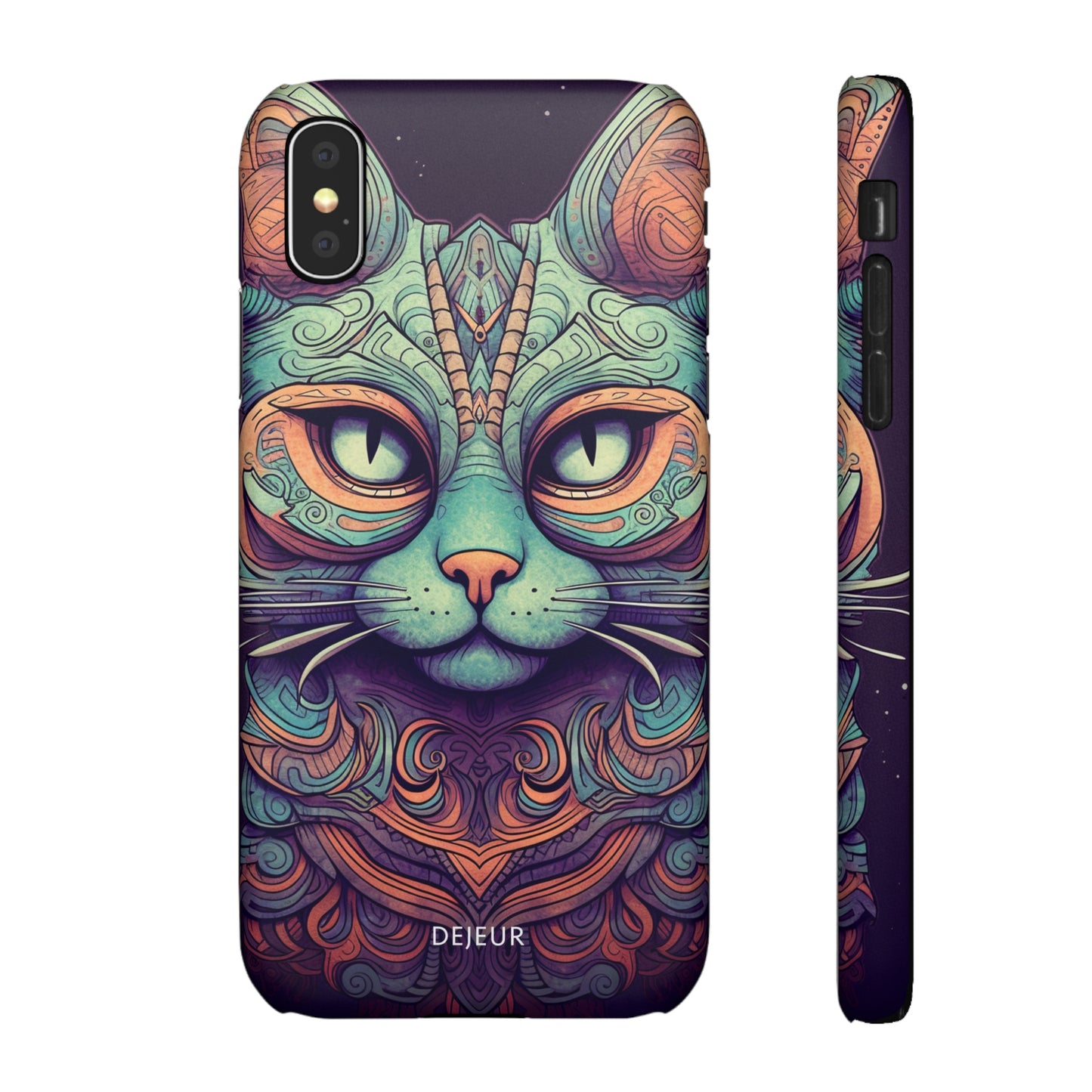 Intricate Aqua Cat - iPhone Snap Case