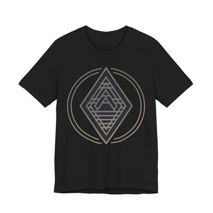 Diamond Art Deco Emblem Gold Circular Frame - Men's T-Shirt