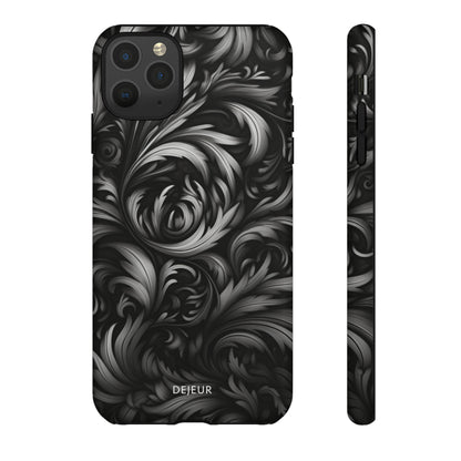 Dark Grey Floral - iPhone Tough Case