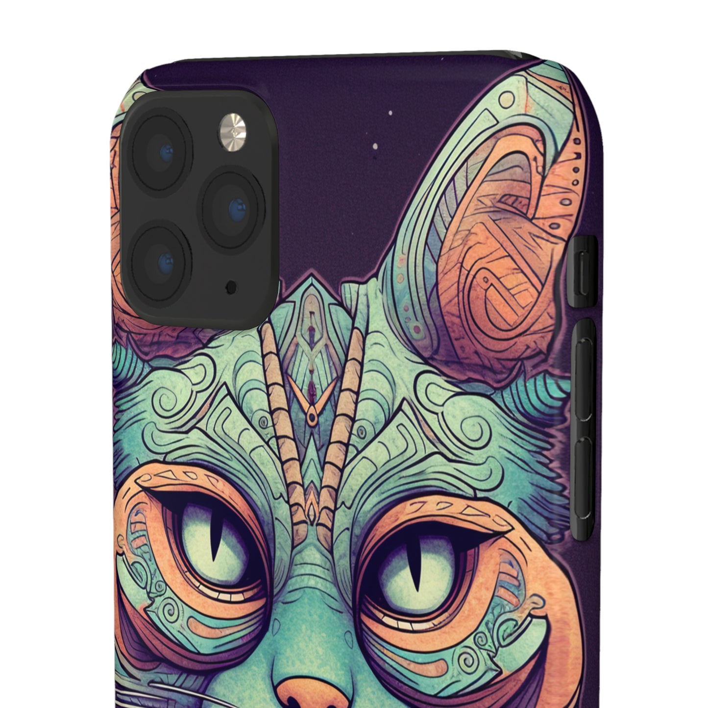 Intricate Aqua Cat - iPhone Snap Case