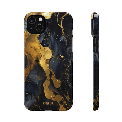 Metallic Gold Dark Marble - iPhone Snap Case