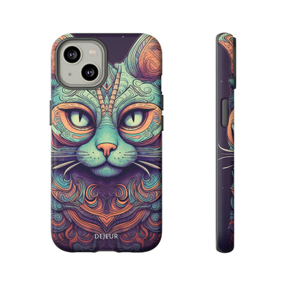 Intricate Aqua Cat - iPhone Tough Case