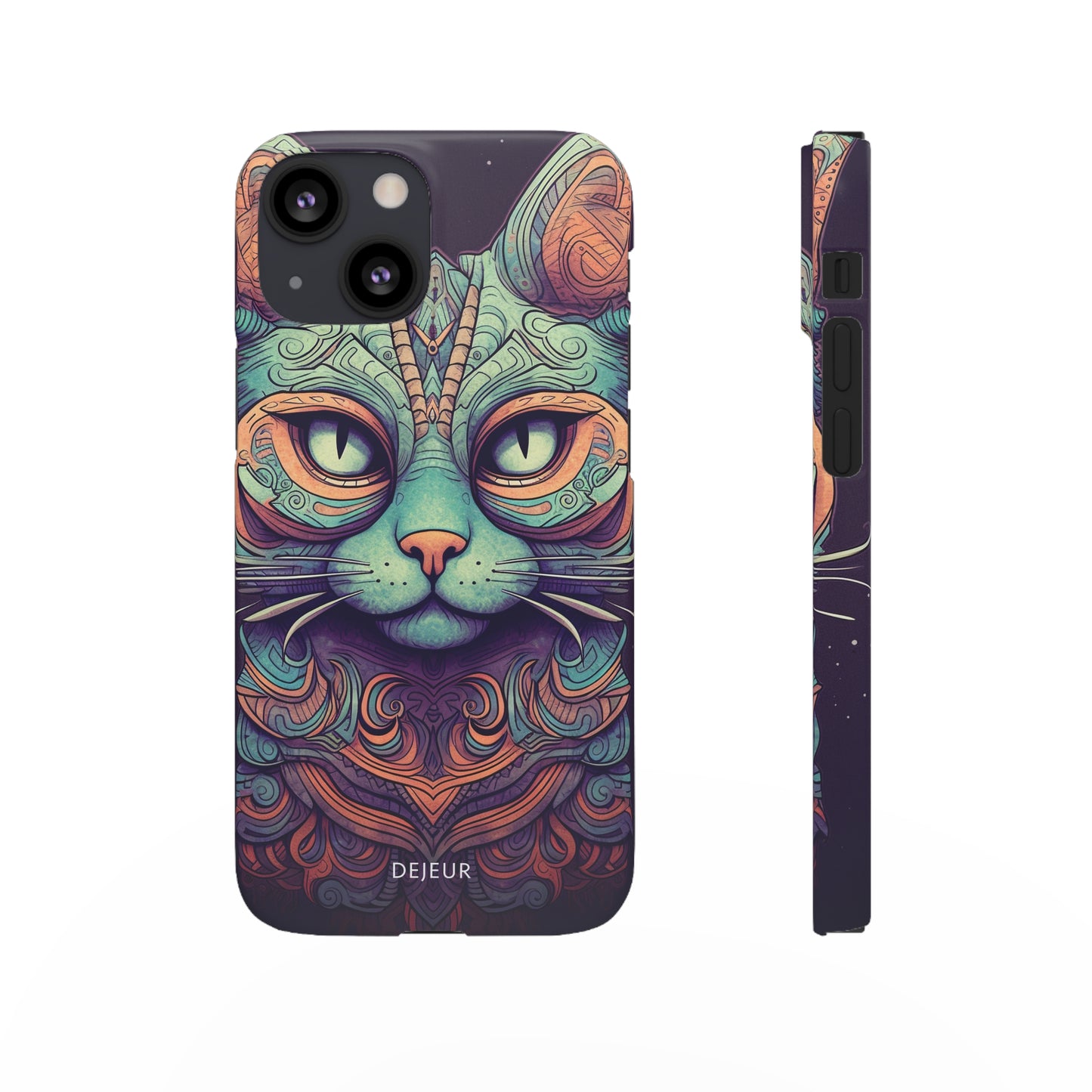 Intricate Aqua Cat - iPhone Snap Case