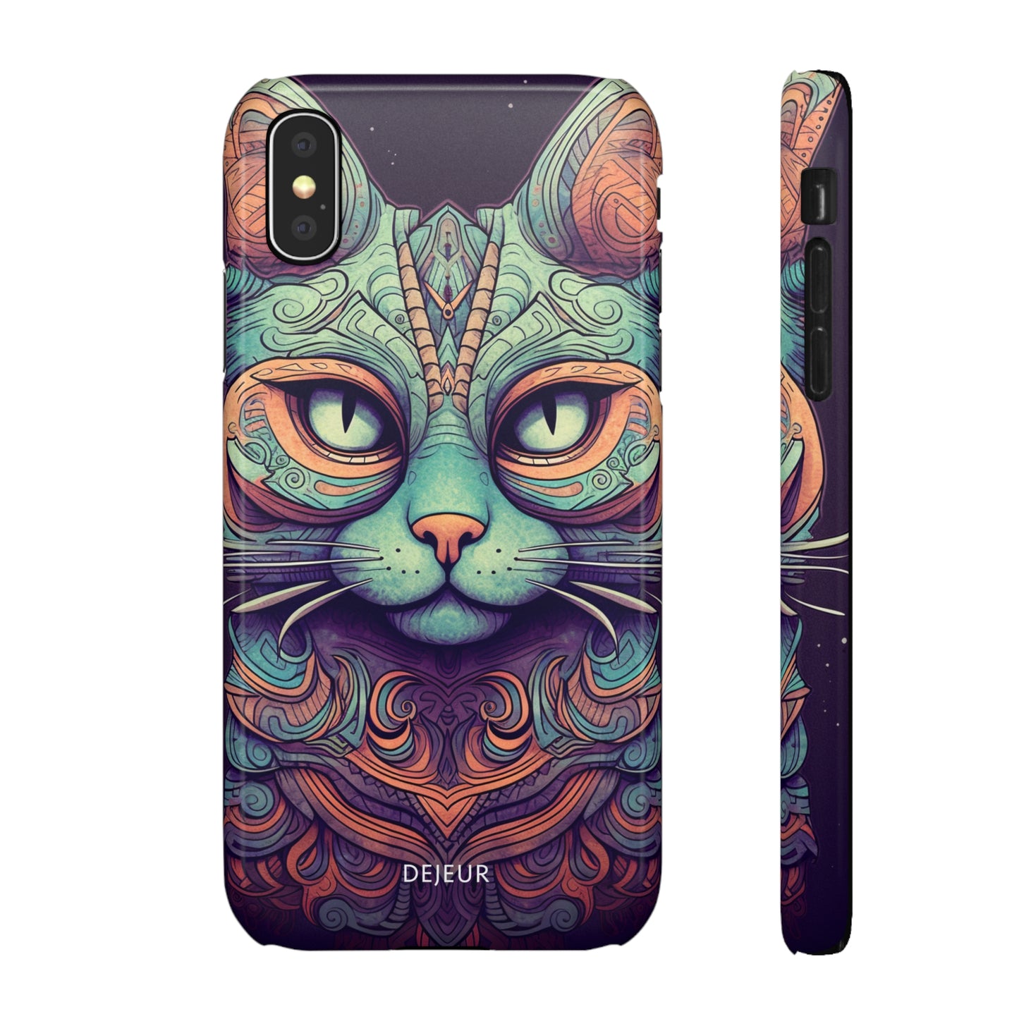 Intricate Aqua Cat - iPhone Snap Case