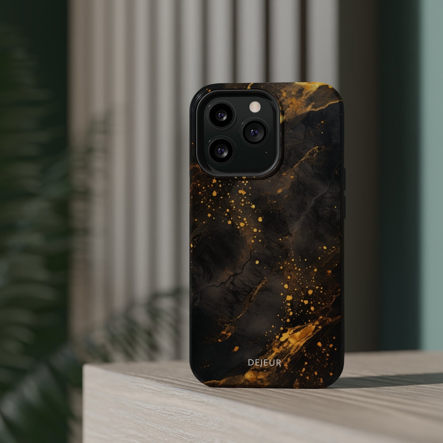 Black Gold Speckled Marble - iPhone MagSafe Tough Case