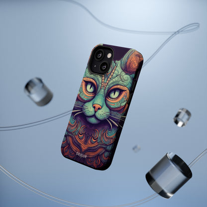 Intricate Aqua Cat - iPhone MagSafe Tough Case