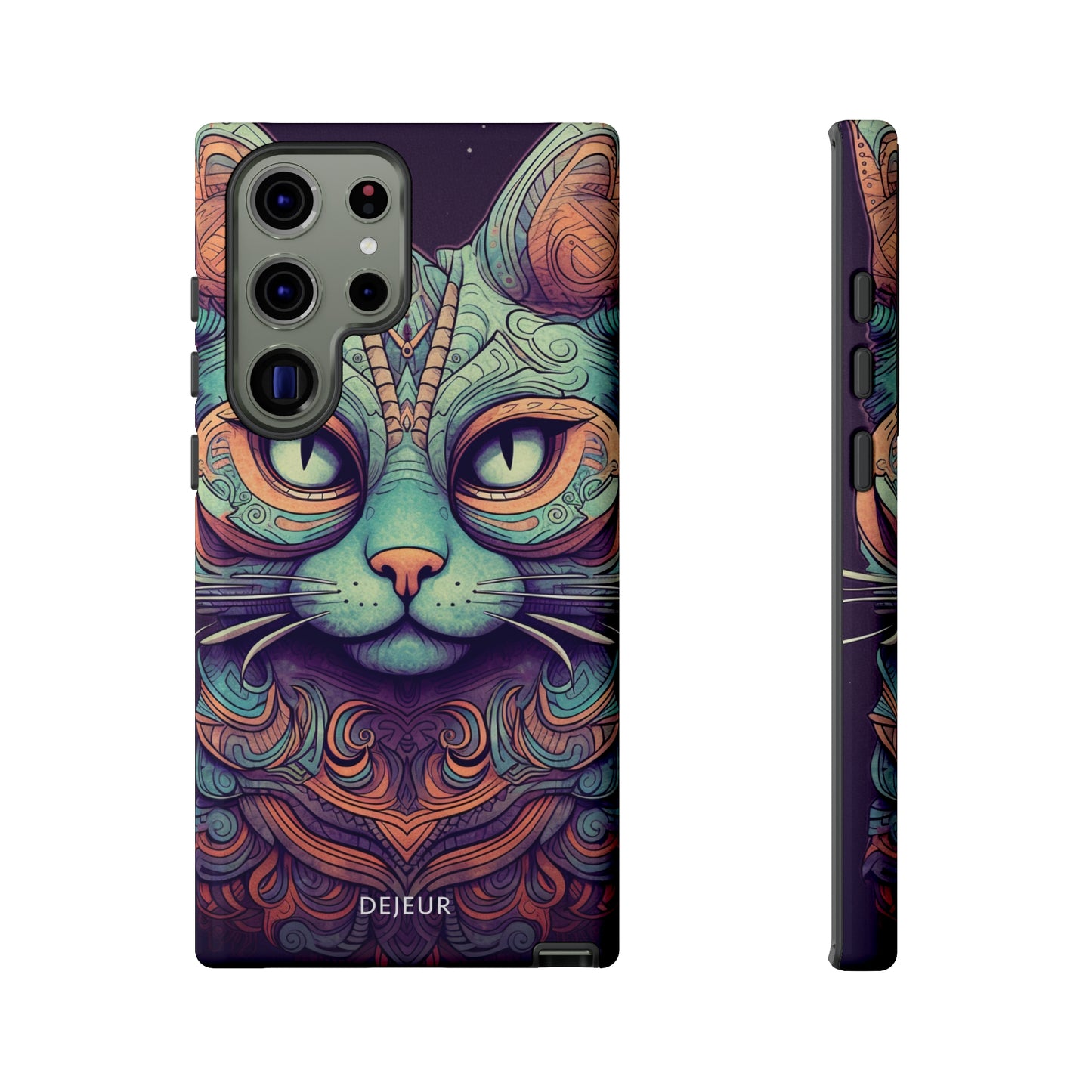 Intricate Aqua Cat - Samsung Galaxy Tough Case