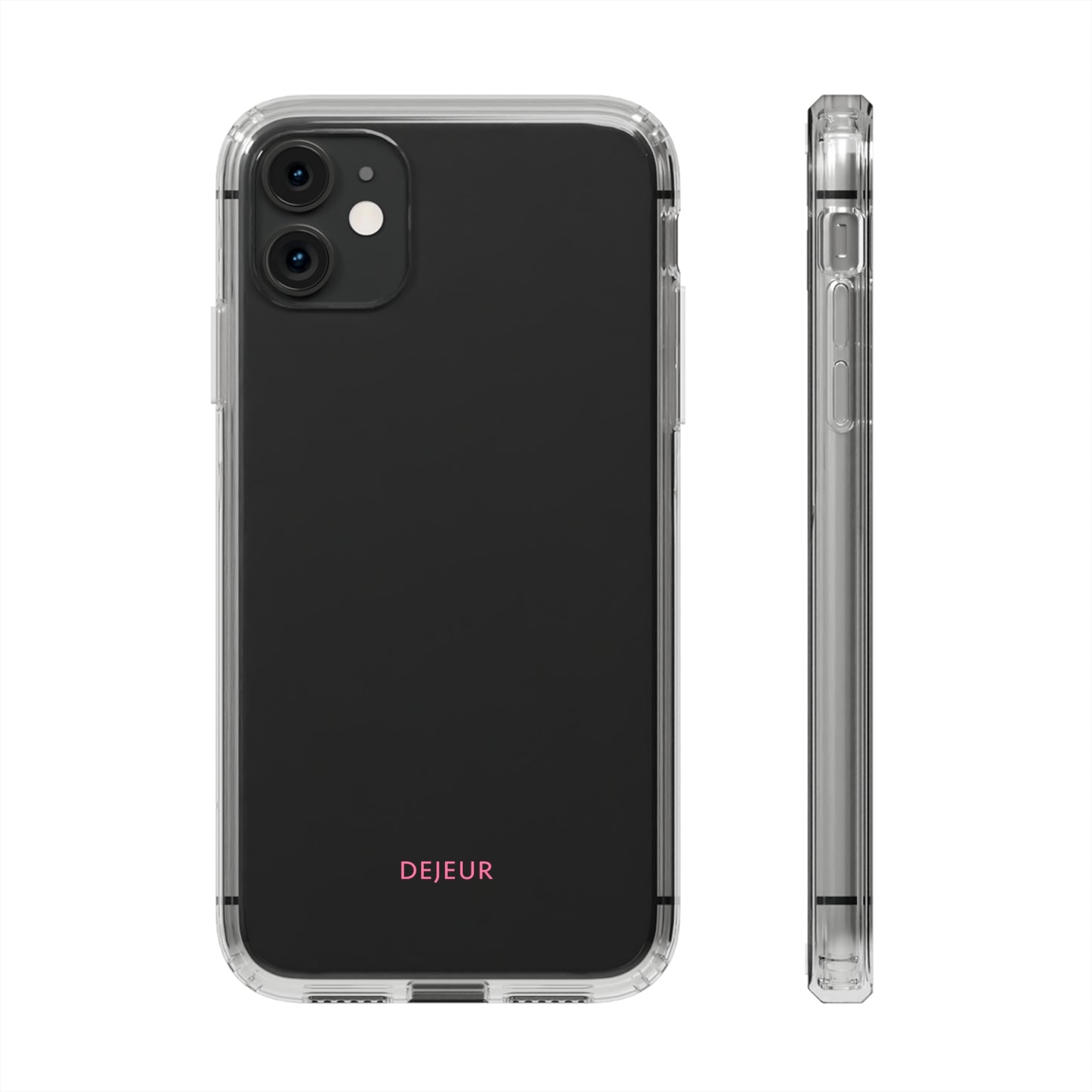 Dejeur Clear iPhone Case - Pink Text