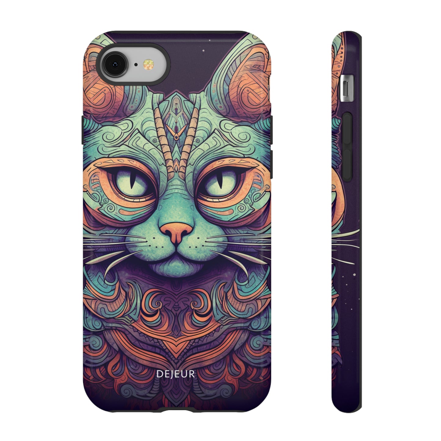 Intricate Aqua Cat - iPhone Tough Case