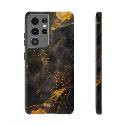 Black Gold Speckled Marble - Samsung Galaxy Tough Case