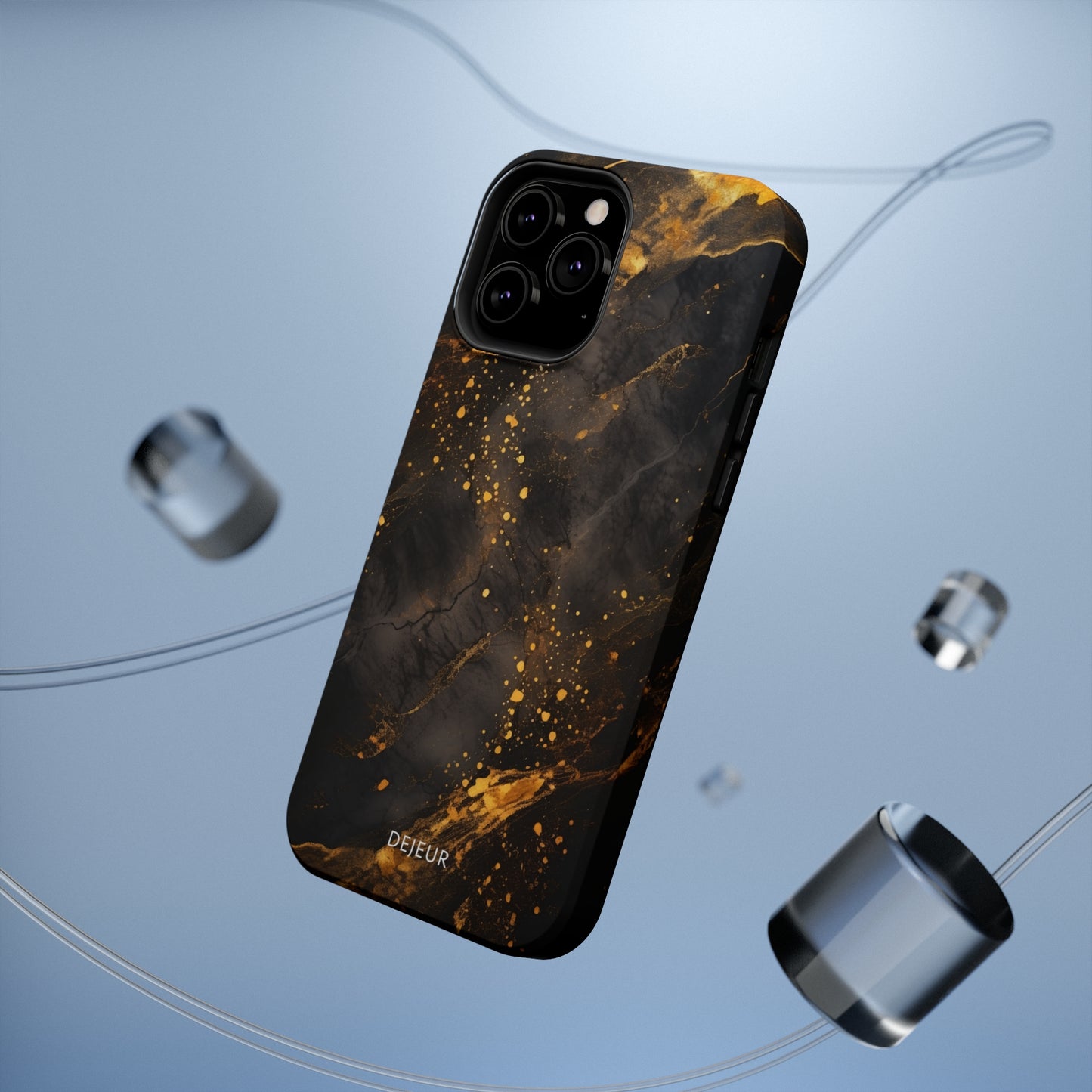 Black Gold Speckled Marble - iPhone MagSafe Tough Case