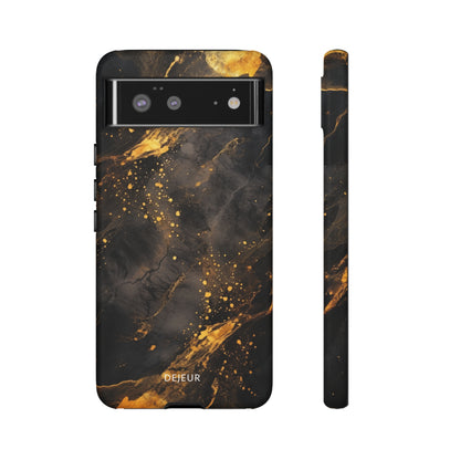 Black Gold Speckled Marble - Google Pixel Tough Case