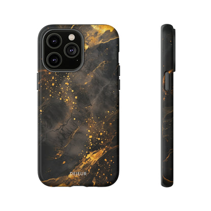 Black Gold Speckled Marble - iPhone Tough Case