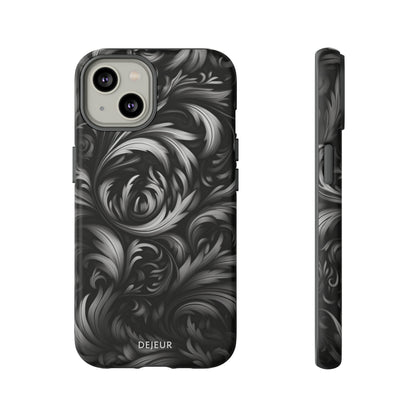 Dark Grey Floral - iPhone Tough Case