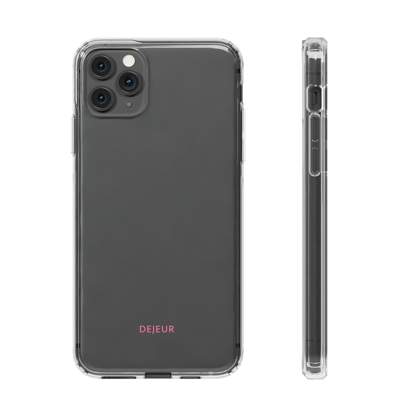 Dejeur Clear iPhone Case - Pink Text