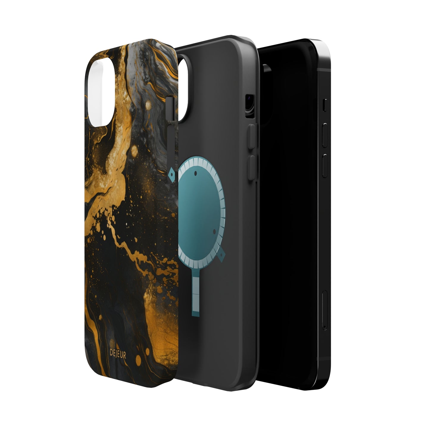 Gold & Black Marble - iPhone MagSafe Tough Case