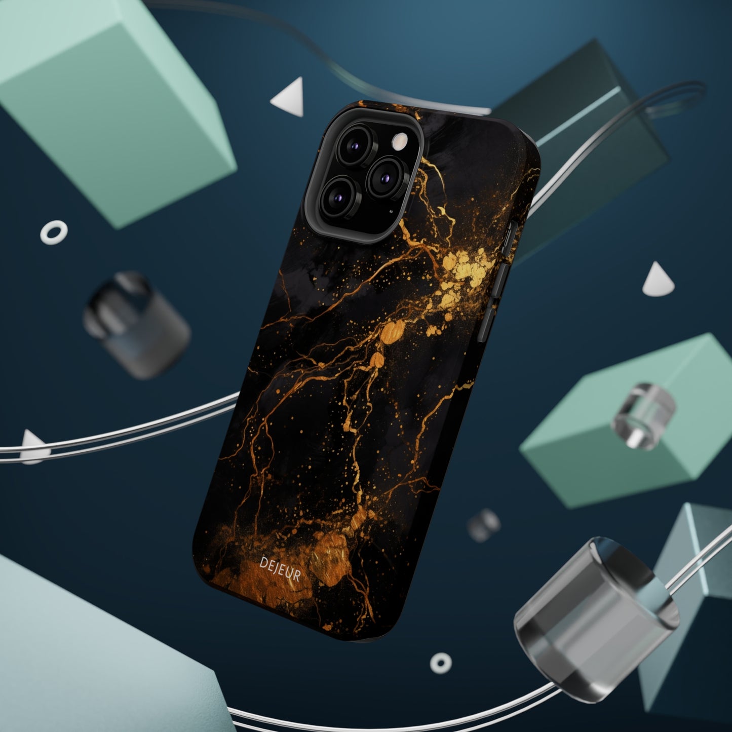 Dark Gold Amber Marble - iPhone MagSafe Tough Case