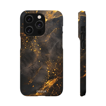 Black Gold Speckled Marble - iPhone Snap Case