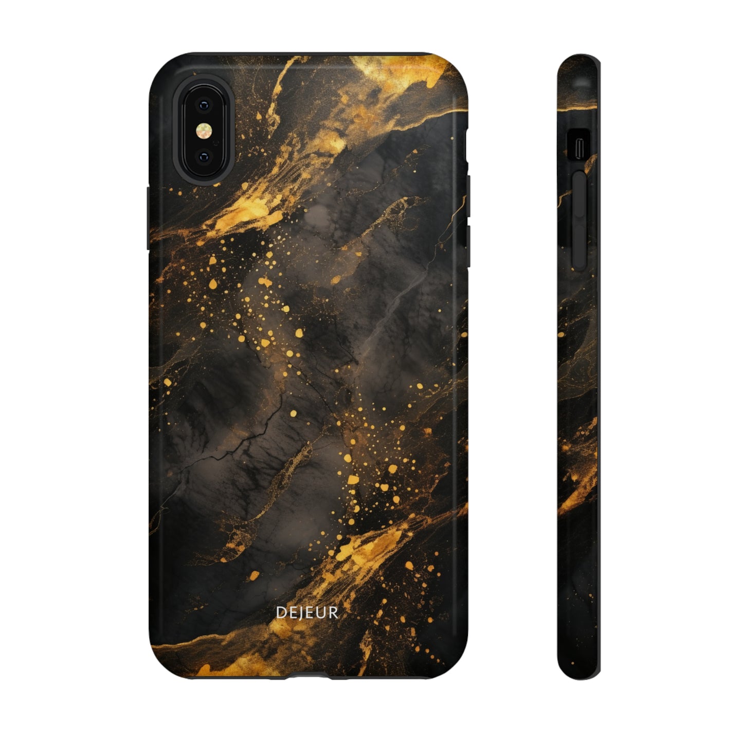 Black Gold Speckled Marble - iPhone Tough Case