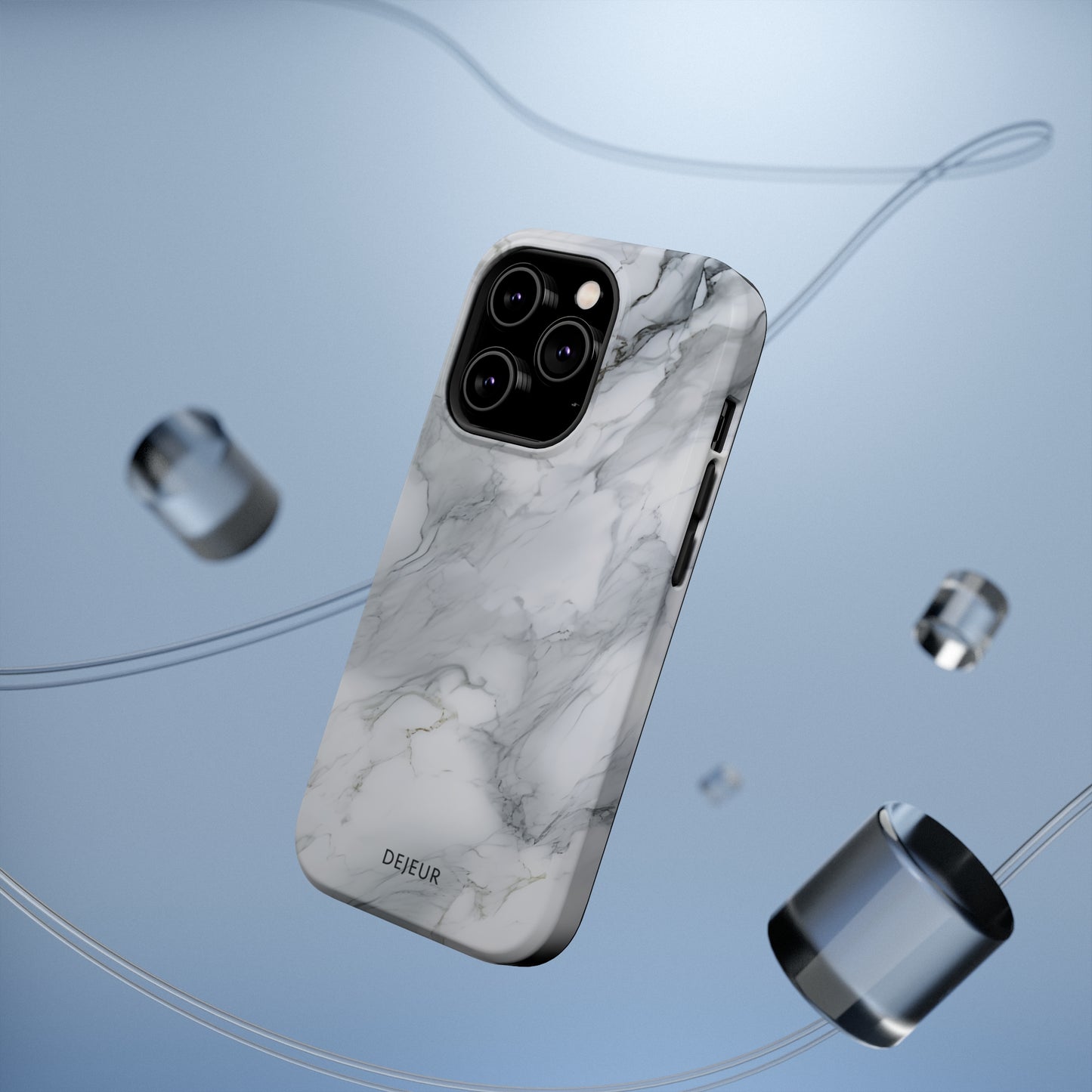 Platinum Silver Marble - iPhone MagSafe Tough Case