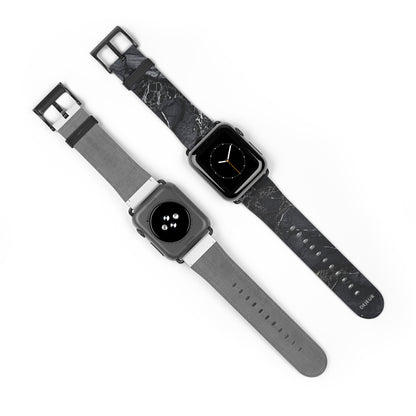 Night Marble - Leather Apple Watch Band