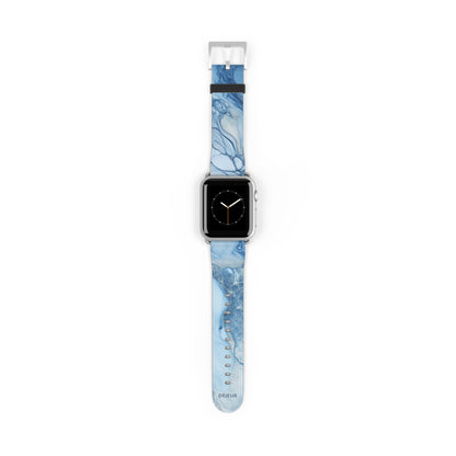 Sky Blue Marble - Leather Apple Watch Band