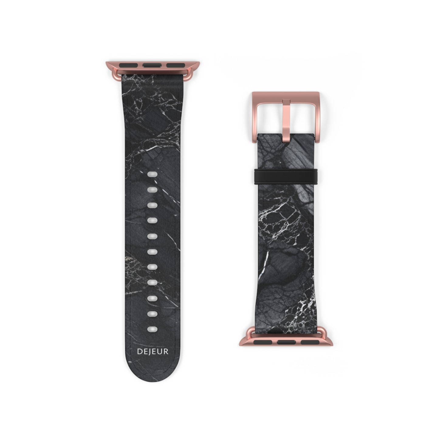 Night Marble - Leather Apple Watch Band