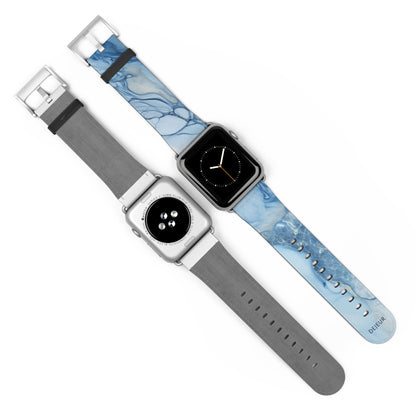 Sky Blue Marble - Leather Apple Watch Band