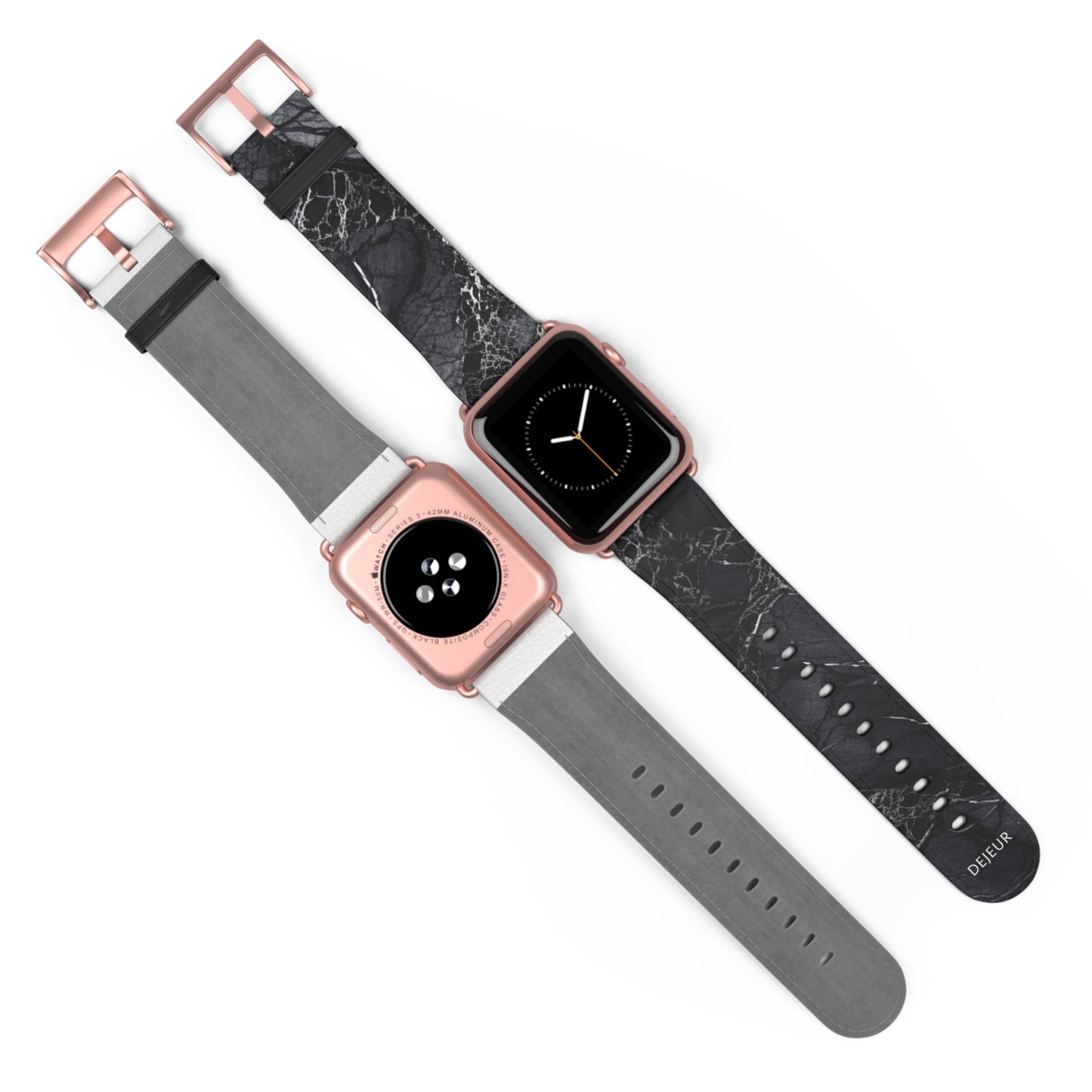 Night Marble - Leather Apple Watch Band