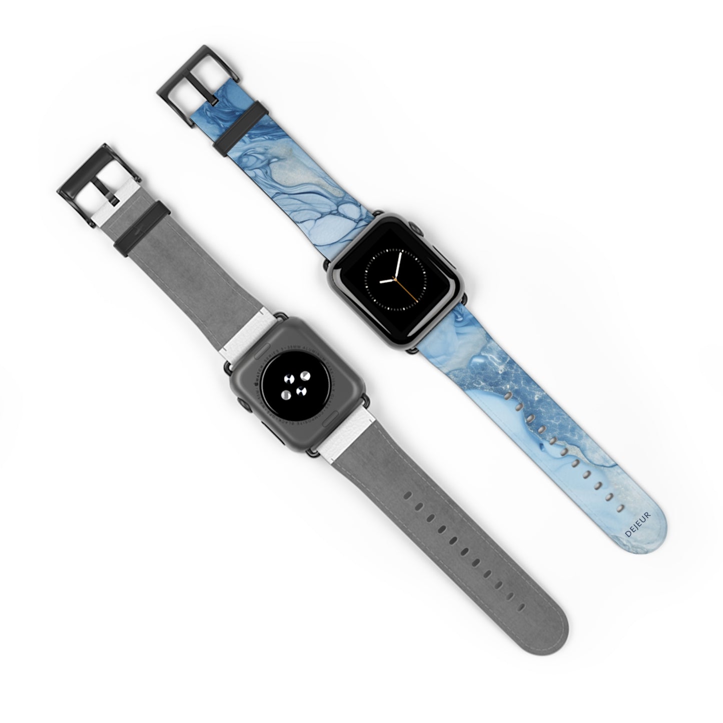 Sky Blue Marble - Leather Apple Watch Band