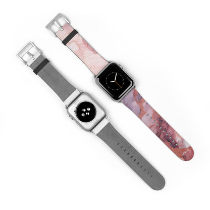 Royal Purple Marble - Leather Apple Watch Band