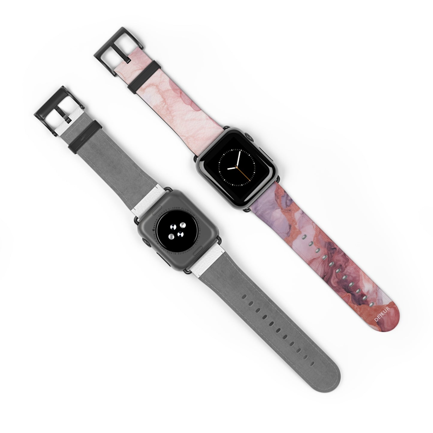 Royal Purple Marble - Leather Apple Watch Band